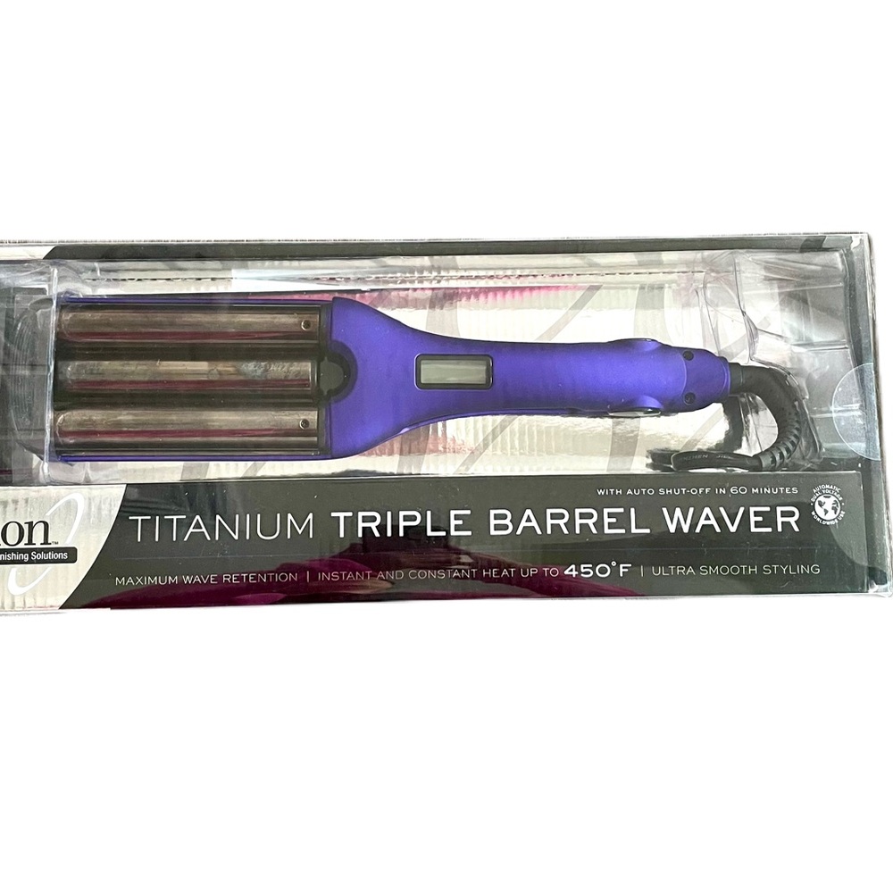 Ion Titanium Triple Barrel Waver - Purple